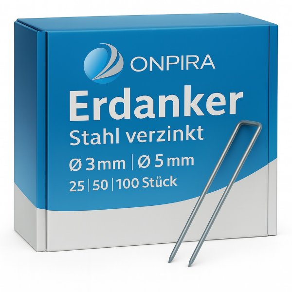 XL Erdanker Zelt Nagel 200x30mm Ø5mm Heringe Bodenanker Anker Erdnagel Erde 25 Stück