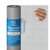 Onpira® Fliegennetz aus Fiberglas Meterware Farbe: grau