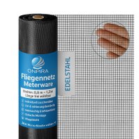 Onpira® Fliegennetz aus Edelstahl Meterware Farbe:...