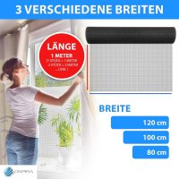 Onpira® Fliegennetz aus Edelstahl Meterware Farbe: schwarz 80cm