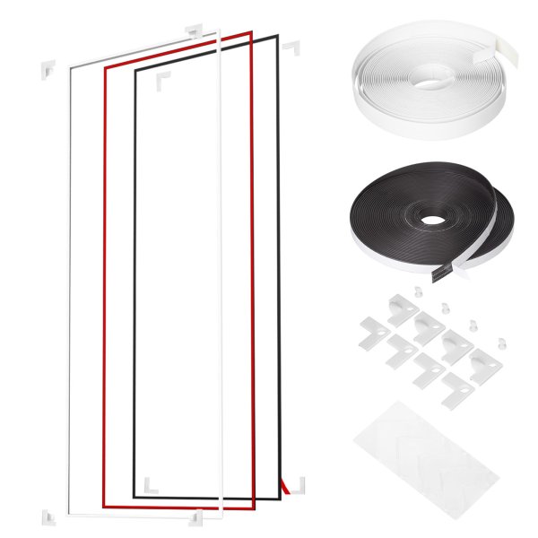 Insektenschutz Fenster Magnetrahmen Fliegengitter Fliegennetz Fiberglas Set DIY Rahmen 4,4m